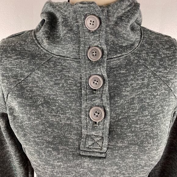 Columbia Button Fleece Sweater Henley Hoodie Pullover Long Sleeve Gray Womens XS - Picture 7 of 13